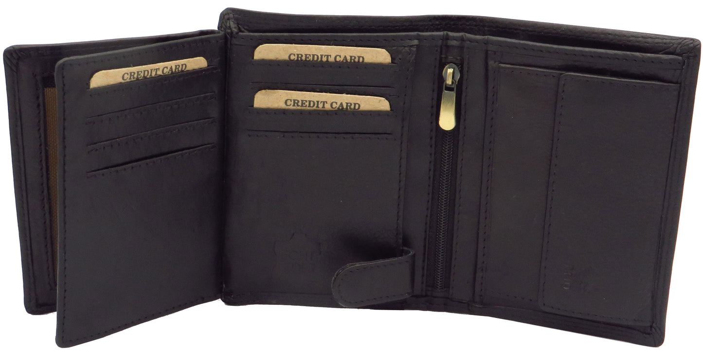 Geldbörse für Herren schwarz Rindsleder Hochformat mit RFID Diebstahlschutz 246-2-SVG