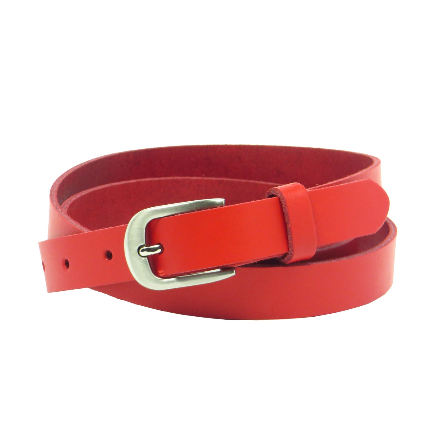 Ledergürtel 2 cm breit rot aus feinem Rindsleder