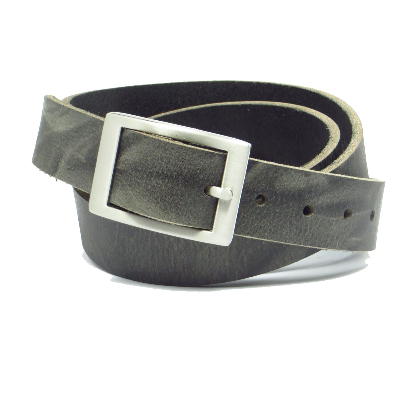 Ledergürtel 3 cm breit grau Büffelleder