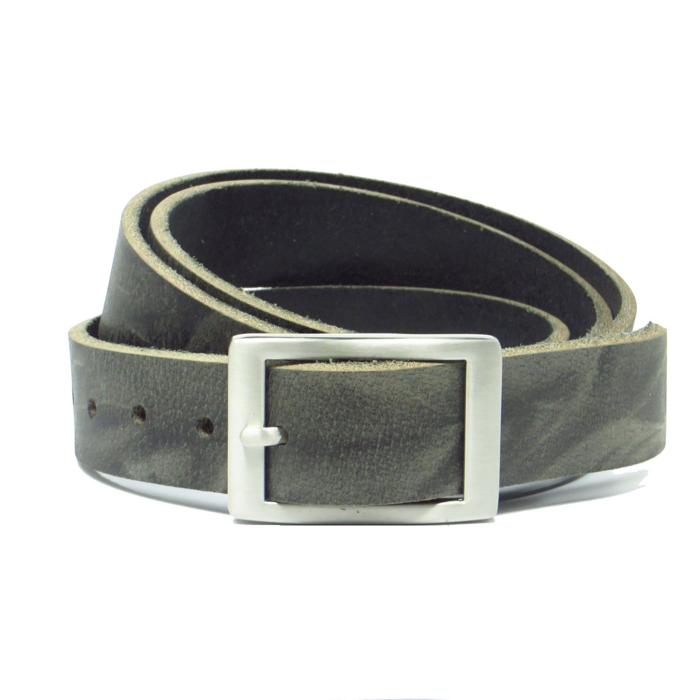 Ledergürtel 3 cm breit grau Büffelleder
