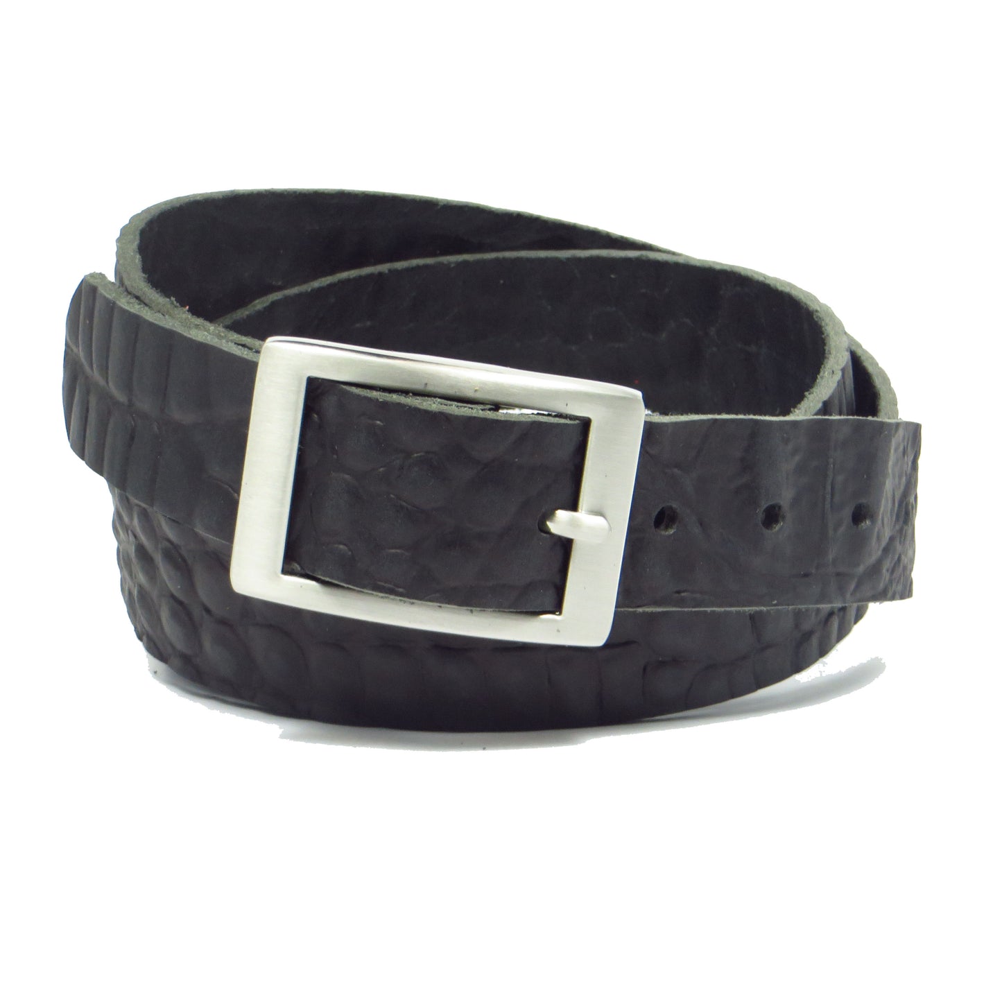 Schwarzer Büffelleder mit Kroko-Prägung 3 cm breiter Ledergürtel für Damen Herren ca. 3 – 4 mm dickem Leder. Anzughose Jeans Rock Kleid Arbeitsgürtel Arbeitshose Damengürtel Herrengürtel in verschiedene Längen breiten und Farben erhältlich. Ledergürtel 2 cm breit 3 cm breite Ledergürtel 4 cm breite Gürtel und 5 cm breite Gürtel aus Rindsleder Büffelleder