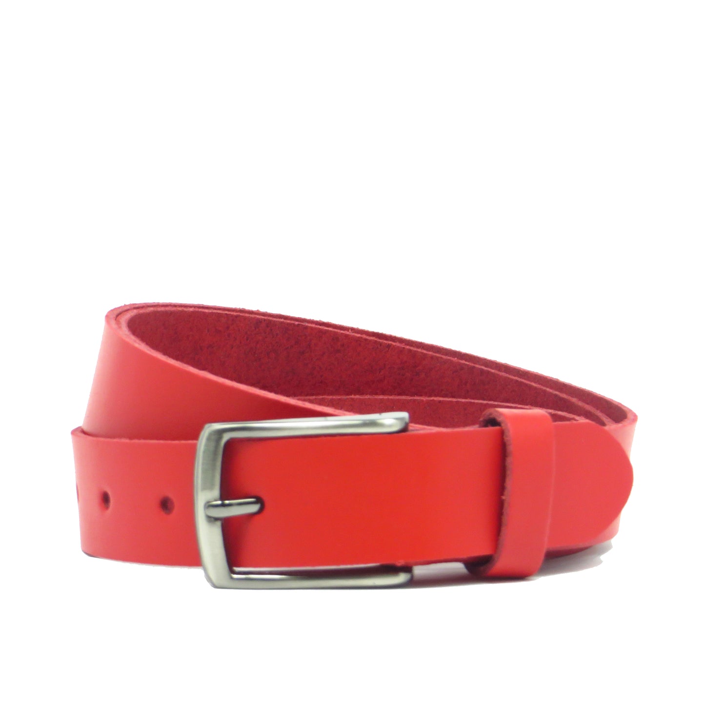 Ledergürtel 3 cm breit rot aus feinem Rindsleder