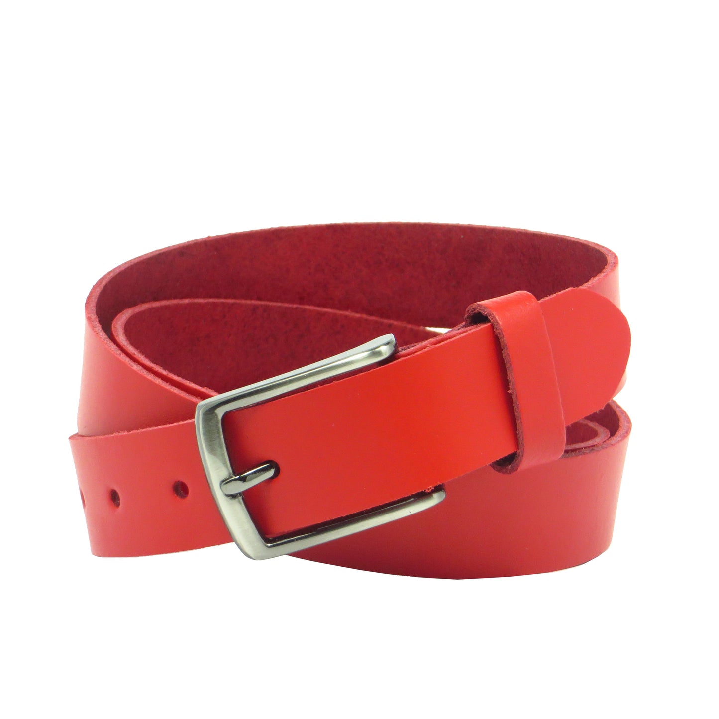 Ledergürtel 3 cm breit rot aus feinem Rindsleder