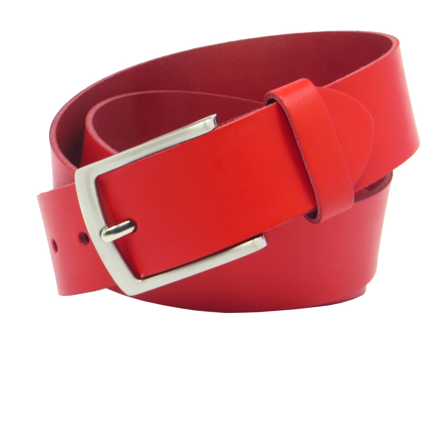 Ledergürtel 4 cm breit rot aus feinem Rindsleder