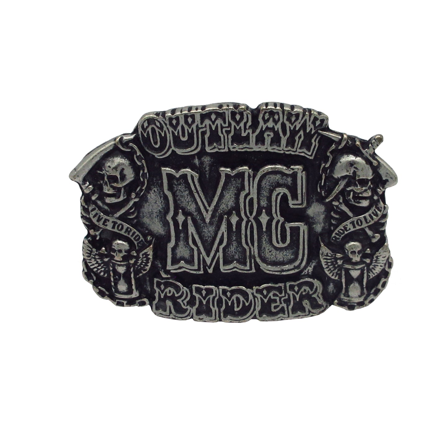 Gürtelschließe Gürtelschnalle Schnalle Buckle grau schwarz für 4 cm breiten Gürtel