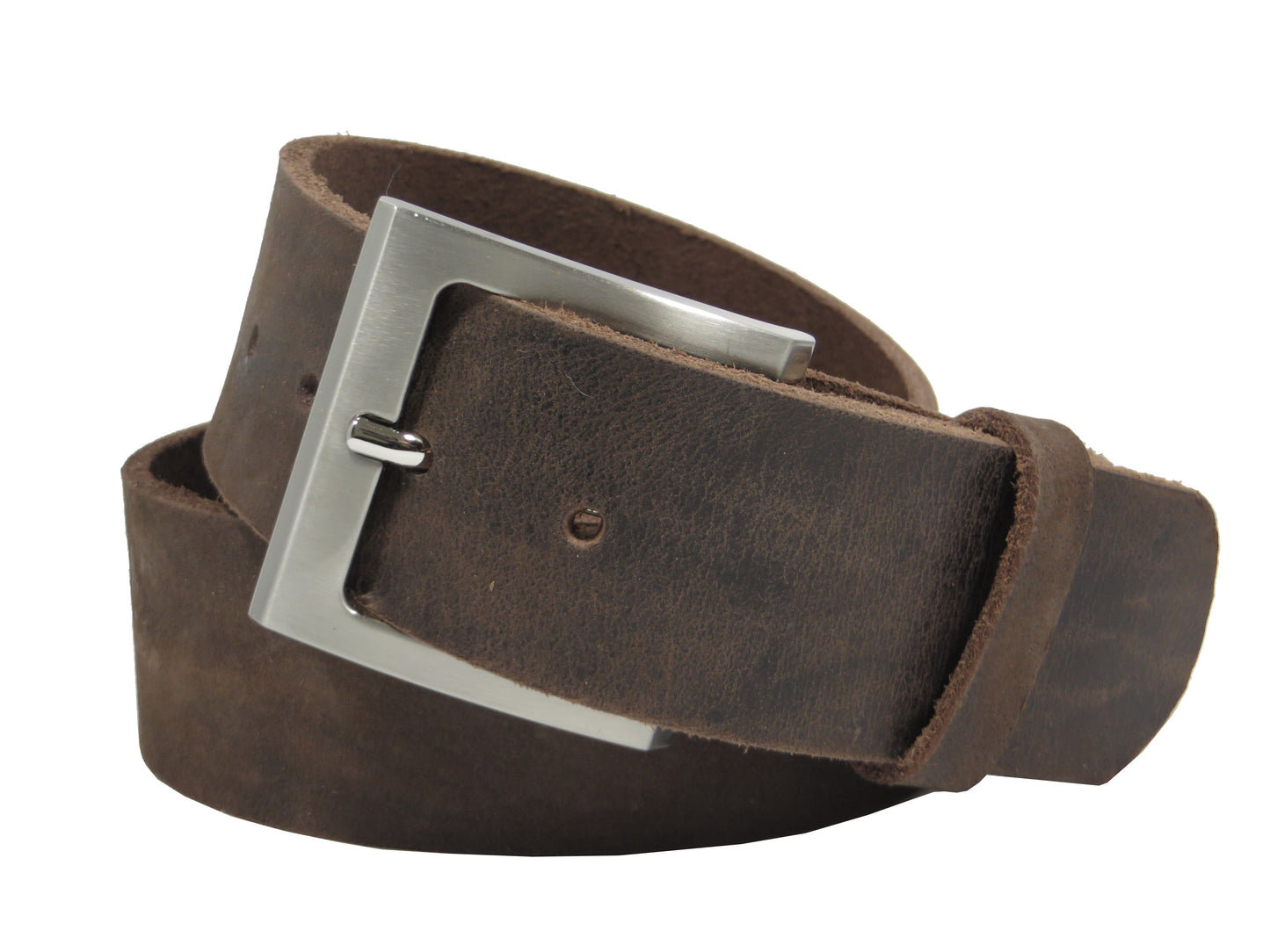 Ledergürtel 4 cm breit dunkelbraun Büffelleder