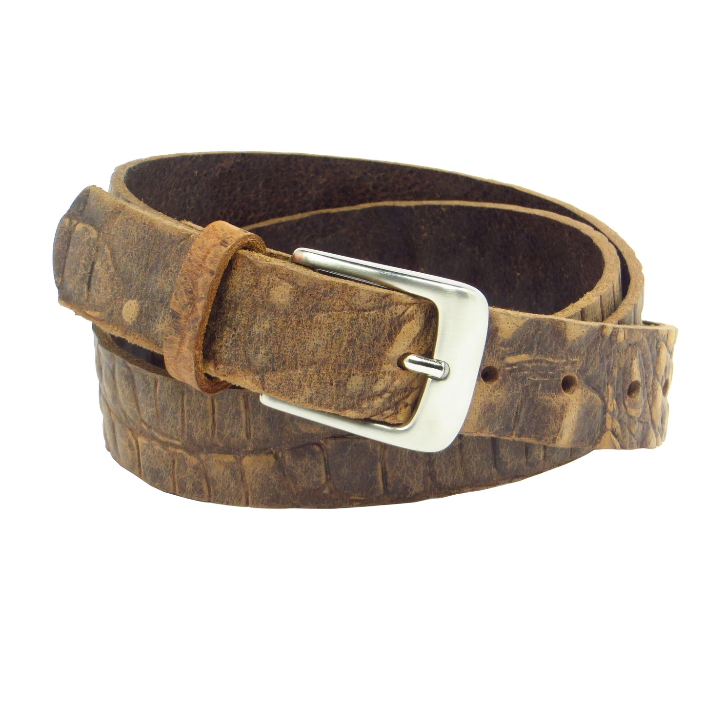 Brauner Büffelleder mit Kroko-Prägung 3 cm breiter Ledergürtel für Damen Herren ca. 3 – 4 mm dickem Leder. Anzughose Jeans Rock Kleid Arbeitsgürtel Arbeitshose Damengürtel Herrengürtel in verschiedene Längen breiten und Farben erhältlich. Ledergürtel 2 cm breit 3 cm breite Ledergürtel 4 cm breite Gürtel und 5 cm breite Gürtel aus Rindsleder Büffelleder