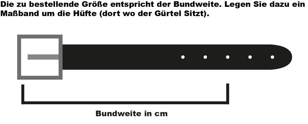 Ledergürtel 4 cm breit braun Büffelleder mit Hufeisenschnalle messing
