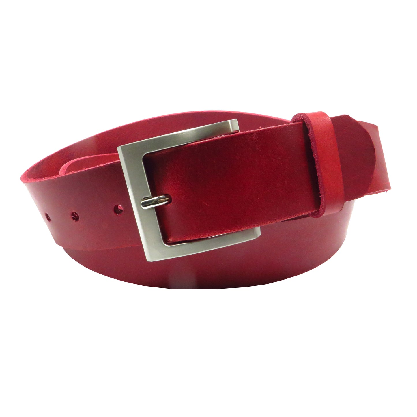 Ledergürtel 4 cm breit rot Rindsleder