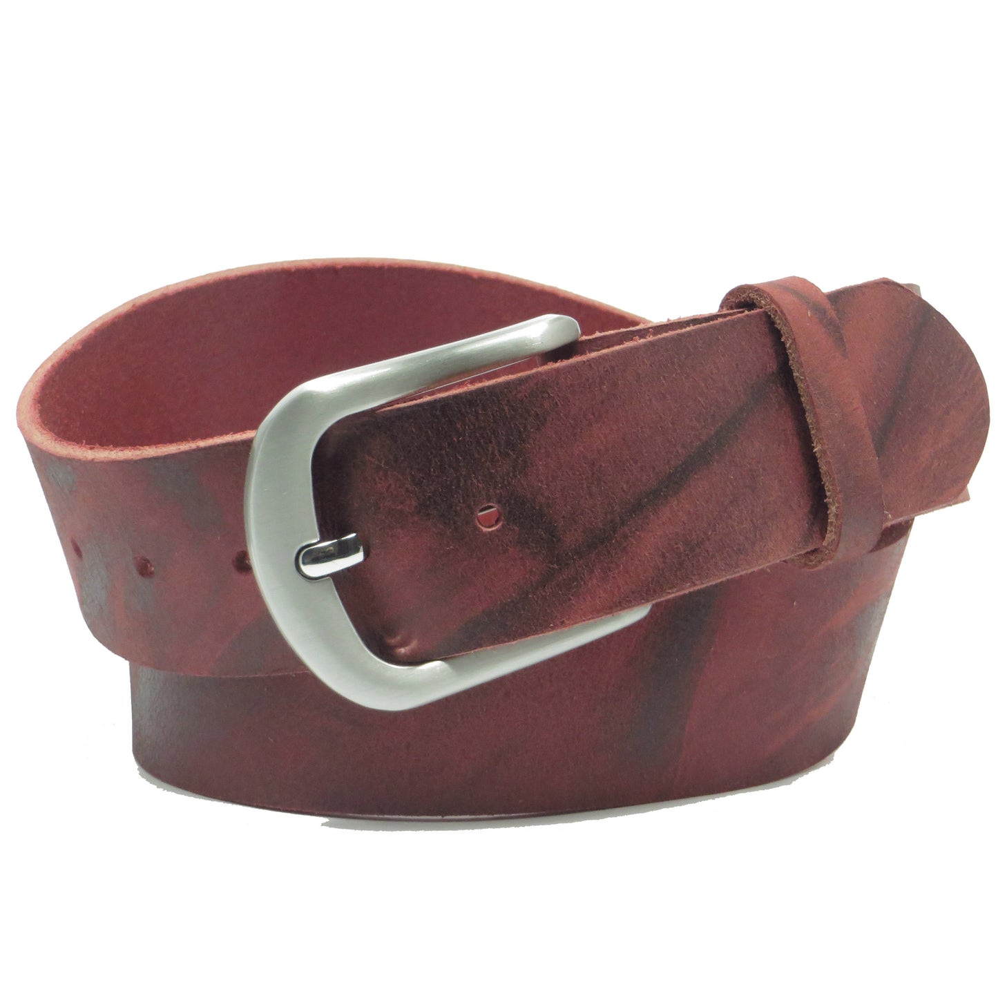 Ledergürtel 4 cm breit rot Büffelleder