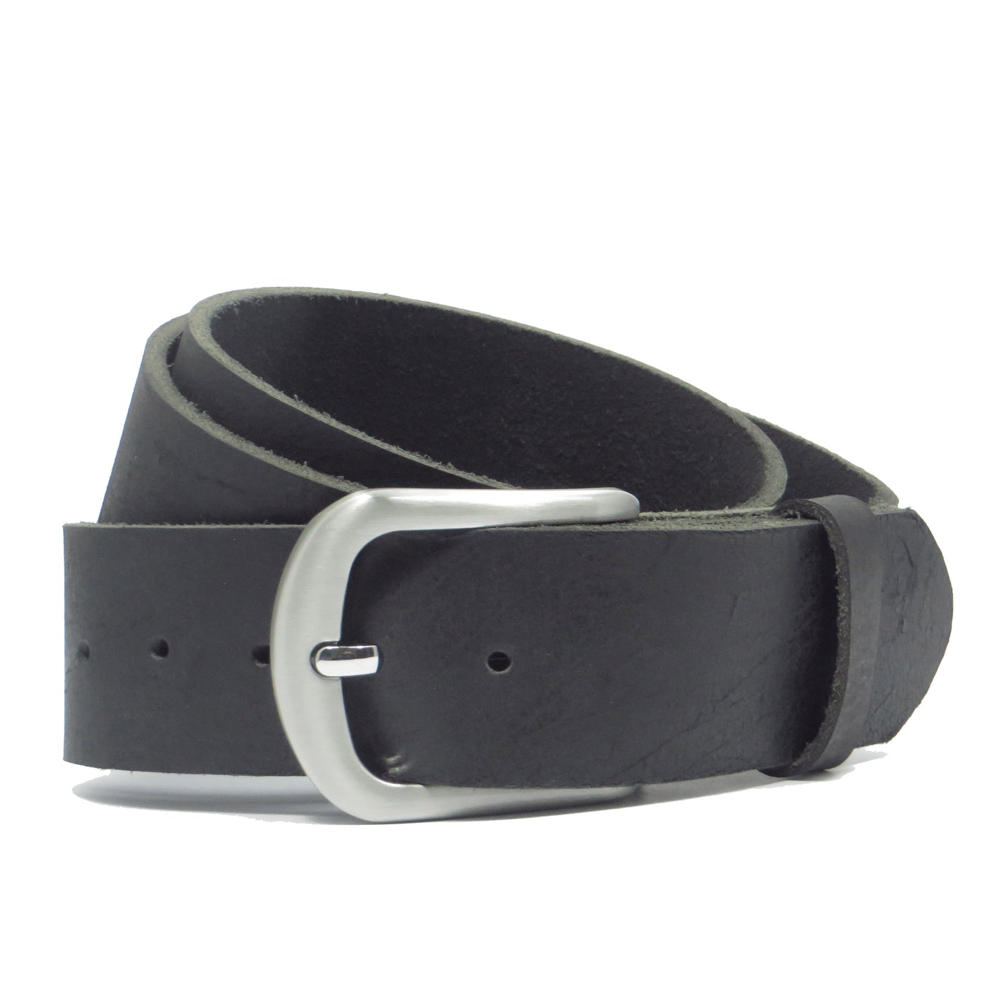 Ledergürtel 4 cm breit schwarz Büffelleder
