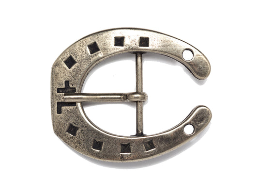 3 cm breite Hufeisenschnalle Gürtelschließe Gürtelschnalle Buckle Koppel Schnalle grau Silber Edle Schließe aus stabilem Zinkdruckguss, kratzfest beschichtet hergestellt in Deutschland, Made in Germany, Farbe und Maserung kann etwas abweichen von den Bildern. Keine Massenanfertigung aus Asien Reitsport Freizeit Jeans Arbeitshose