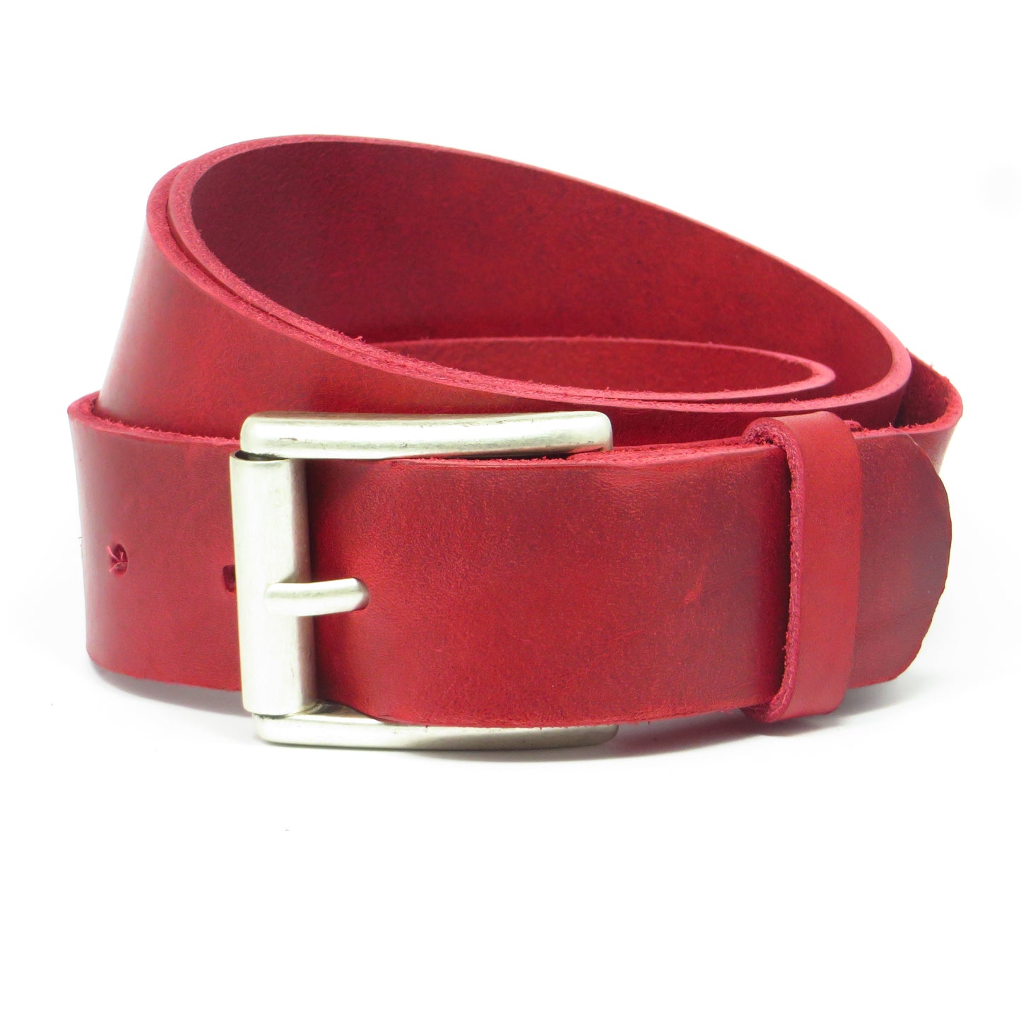Ledergürtel 4 cm breit rot Rindsleder