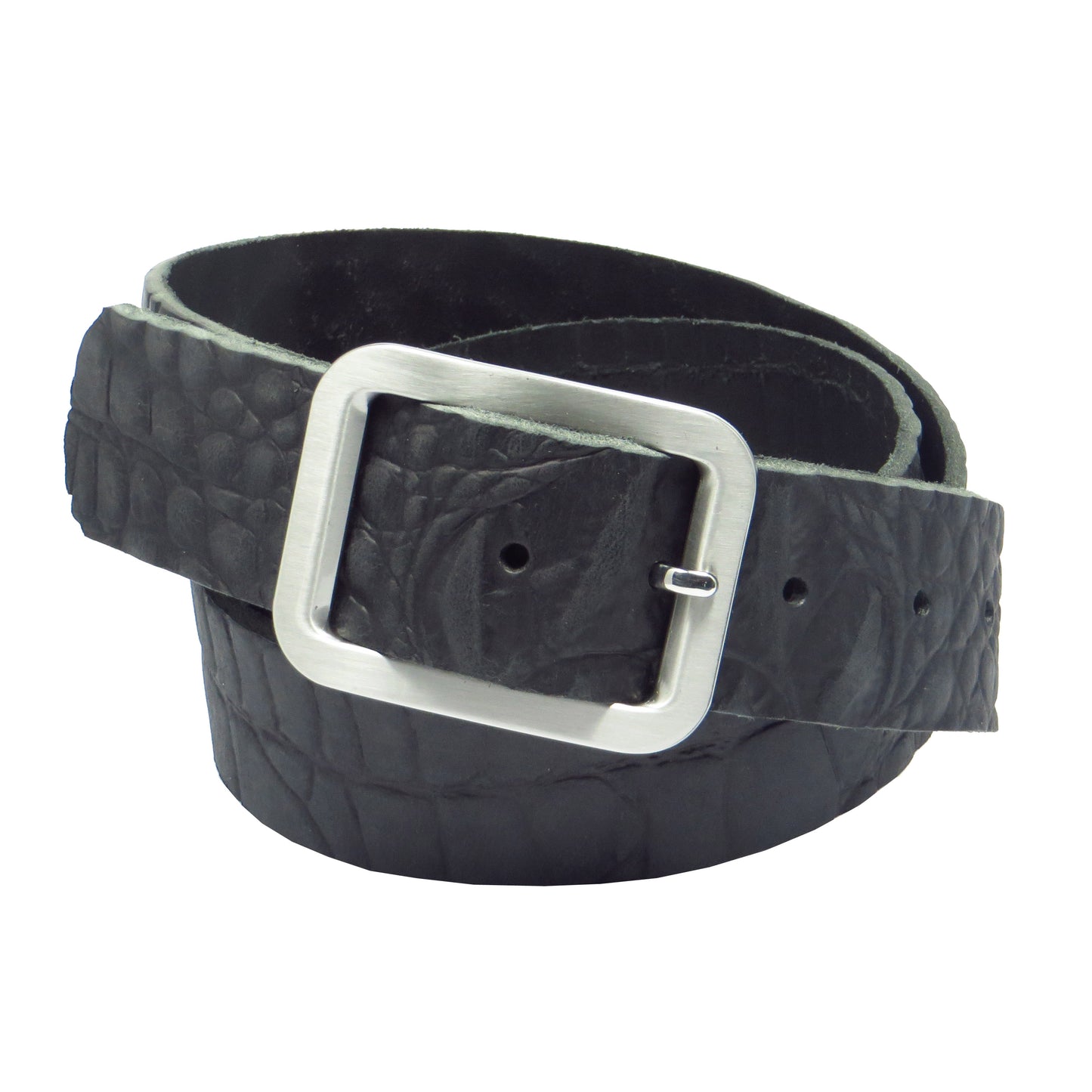 Ledergürtel 4 cm breit schwarz Büffelleder