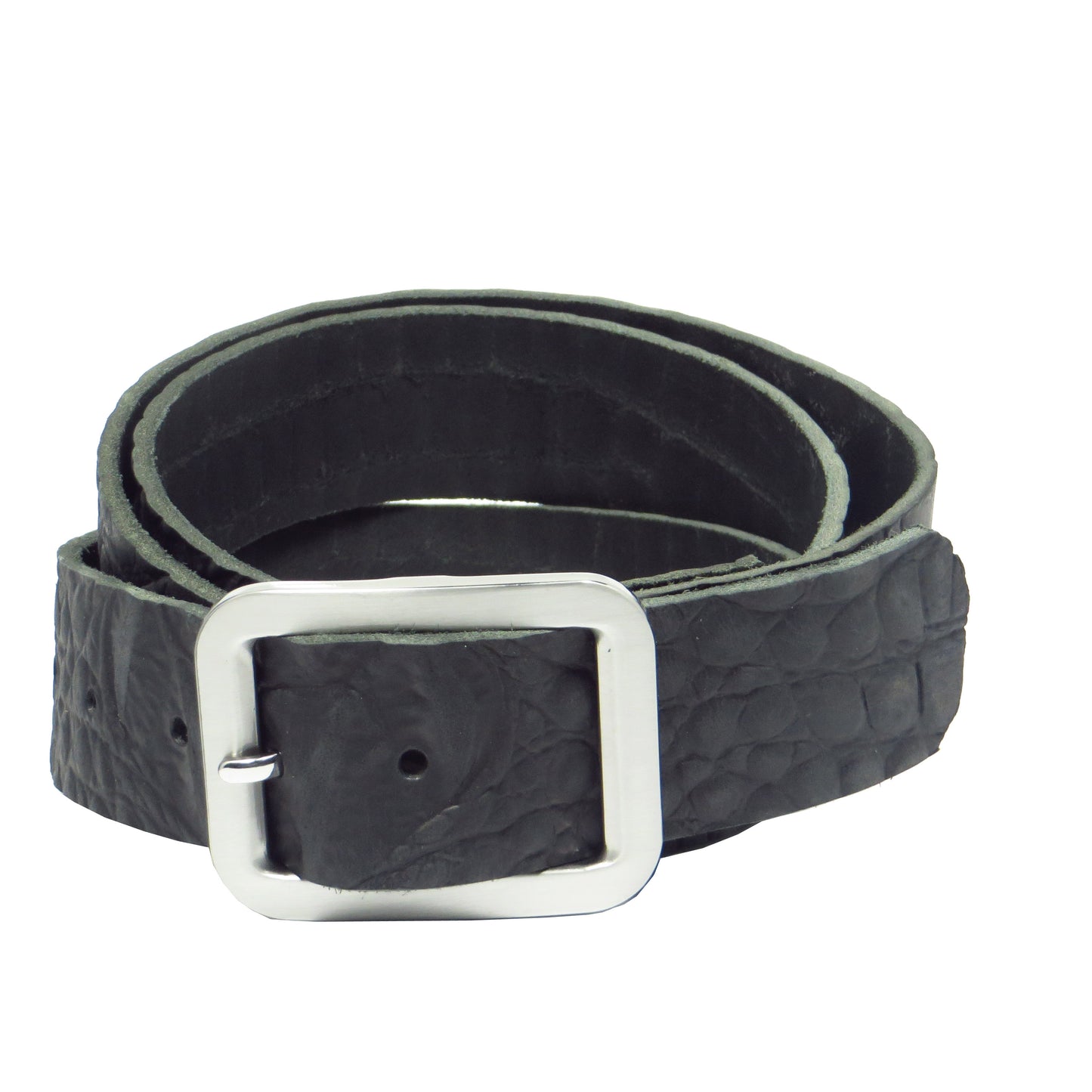 Ledergürtel 4 cm breit schwarz Büffelleder