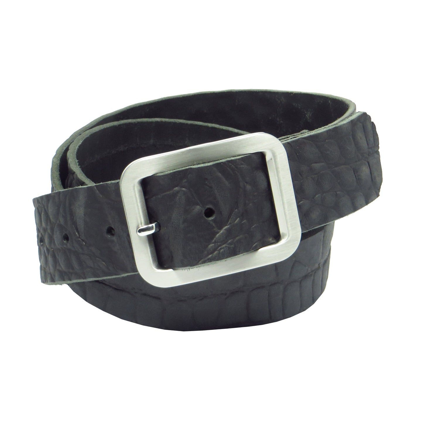 Ledergürtel 4 cm breit schwarz Büffelleder