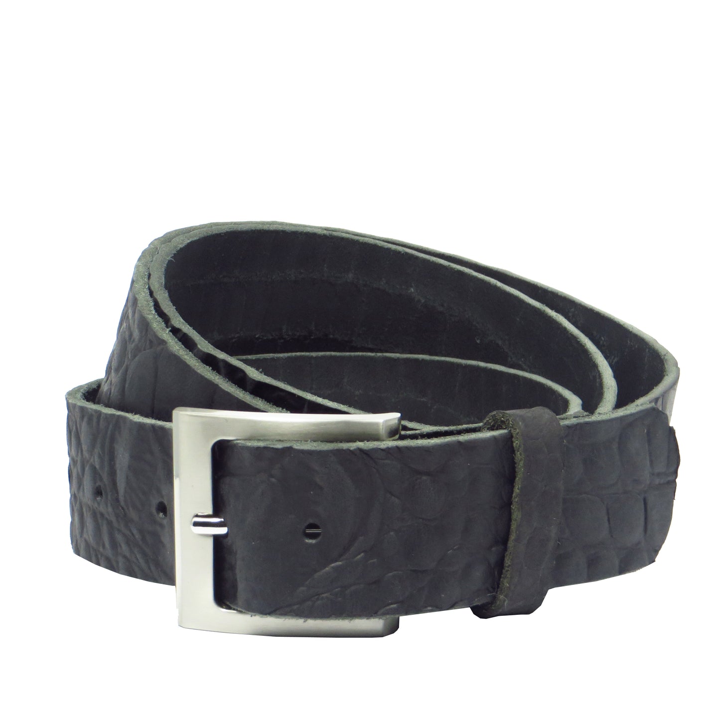 Ledergürtel 4 cm breit schwarz Büffelleder
