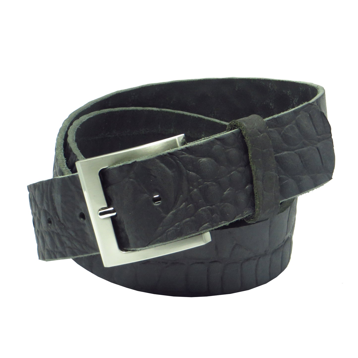 Ledergürtel 4 cm breit schwarz Büffelleder
