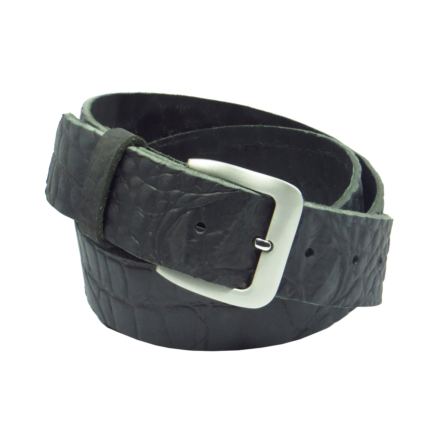 Ledergürtel 4 cm breit schwarz Büffelleder