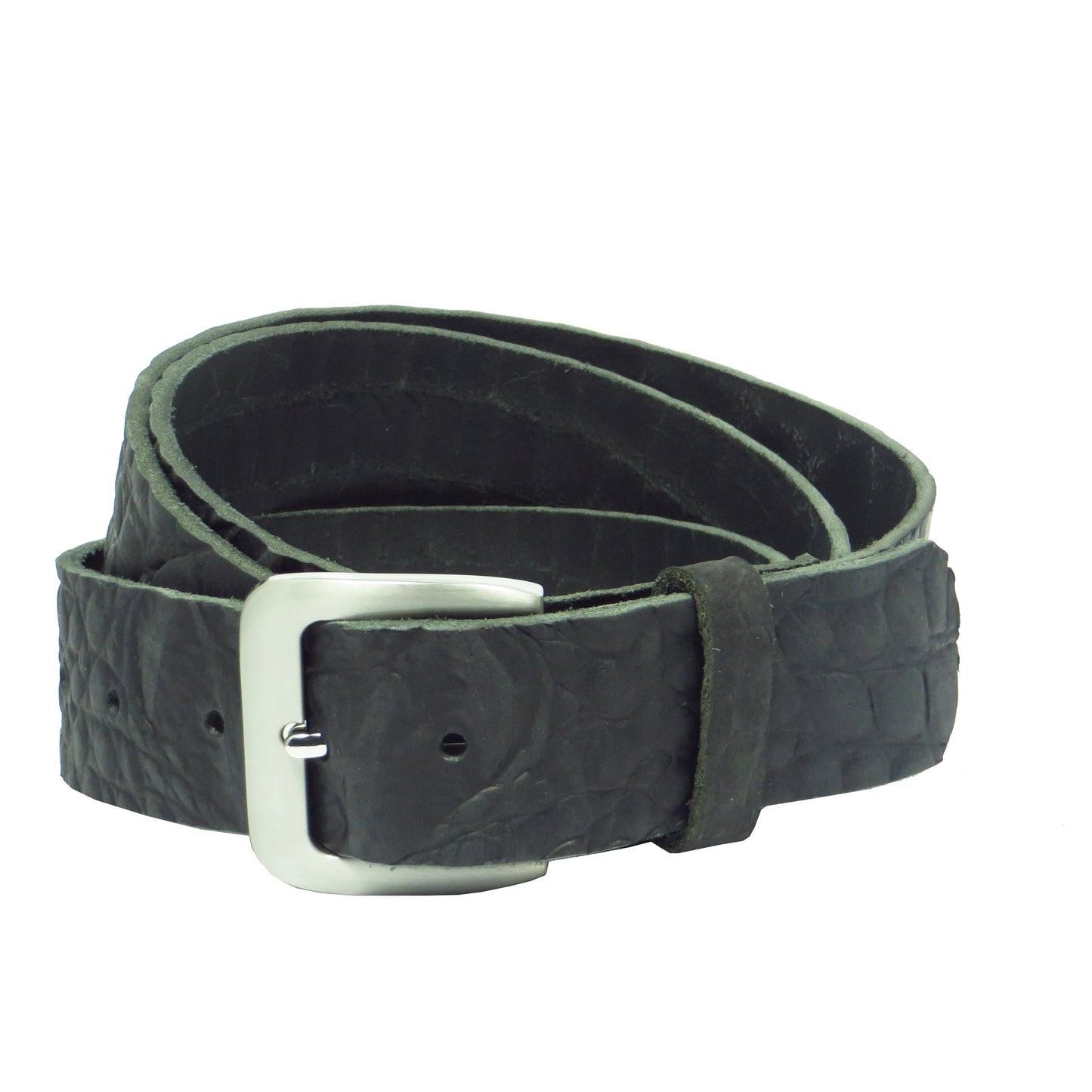 Ledergürtel 4 cm breit schwarz Büffelleder