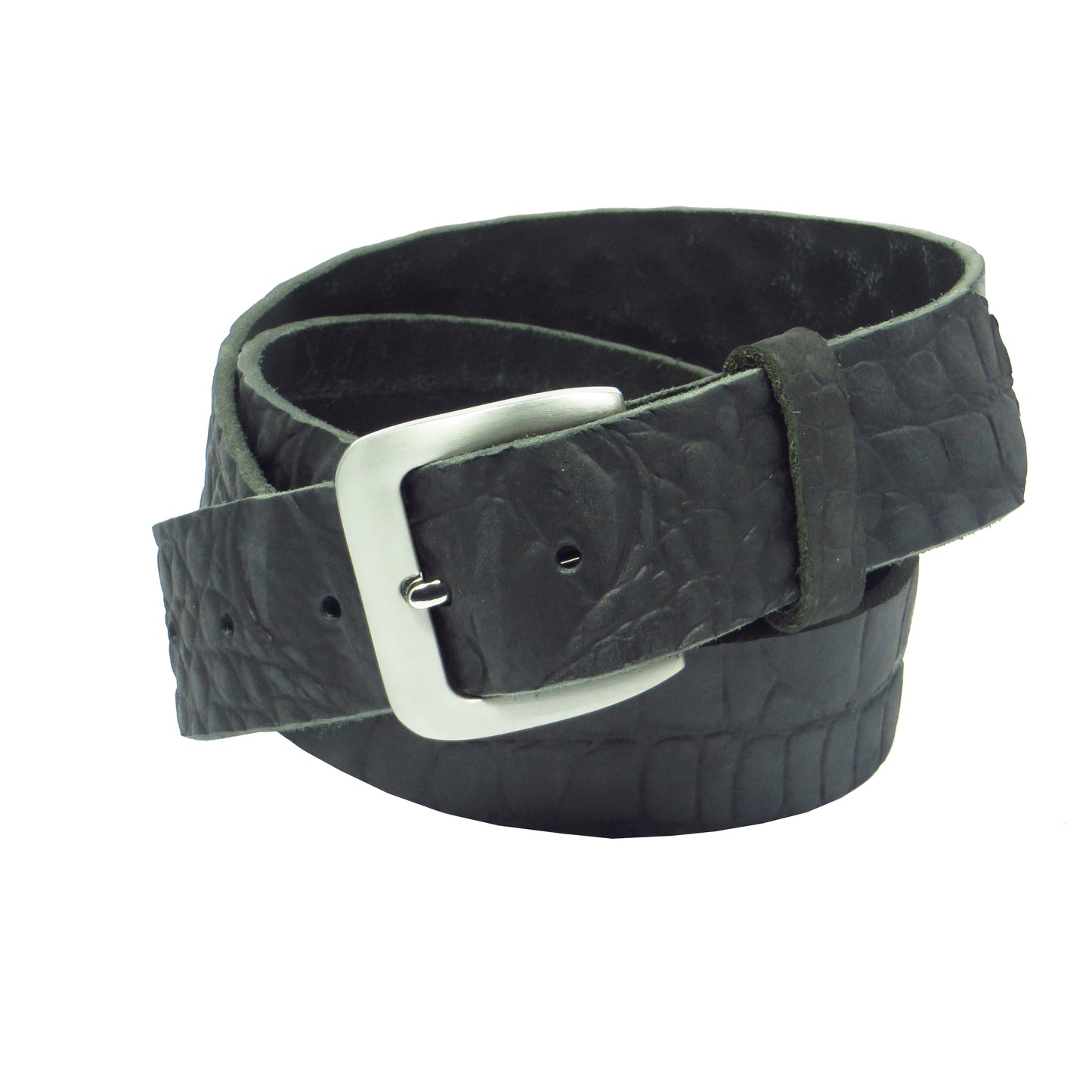 Ledergürtel 4 cm breit schwarz Büffelleder
