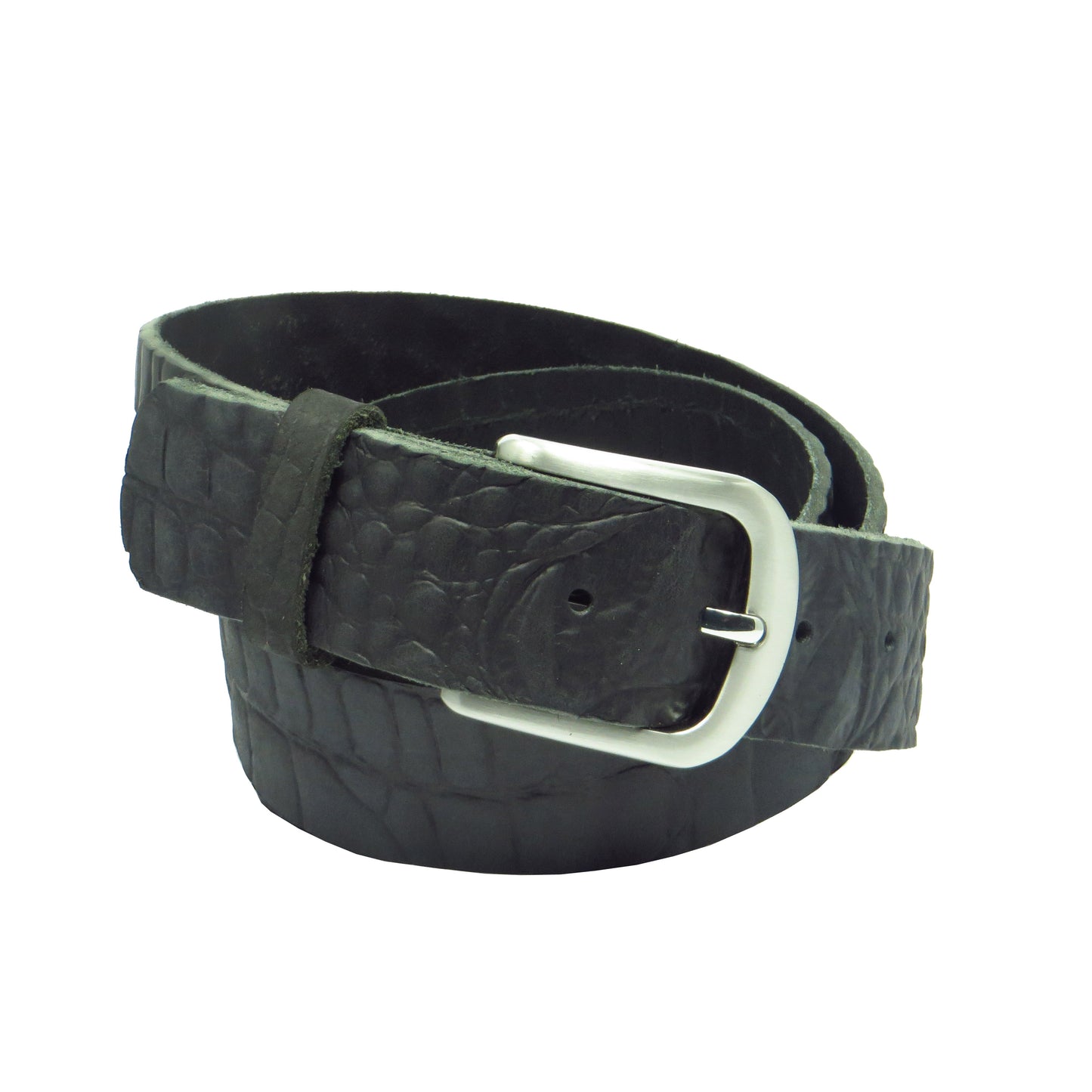Ledergürtel 4 cm breit schwarz Büffelleder