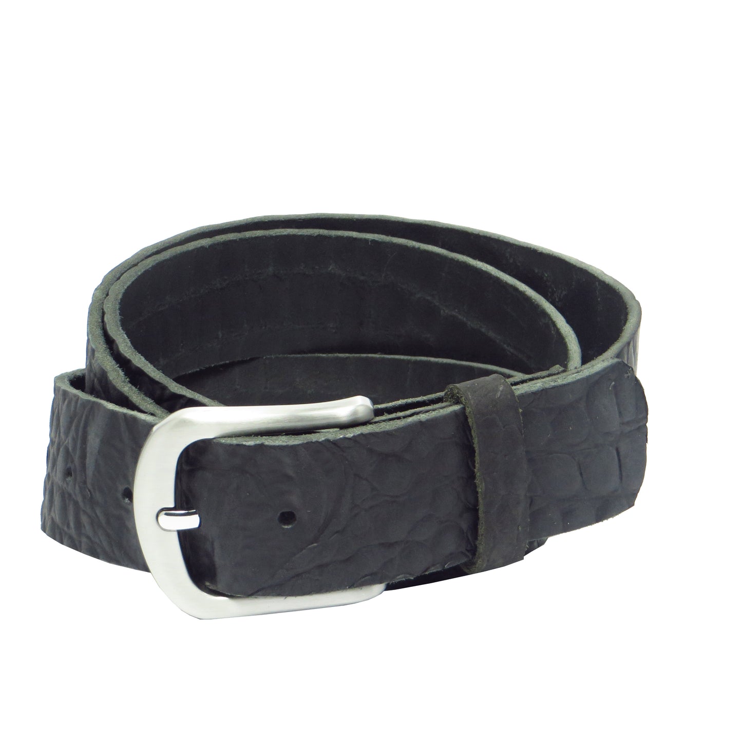 Ledergürtel 4 cm breit schwarz Büffelleder