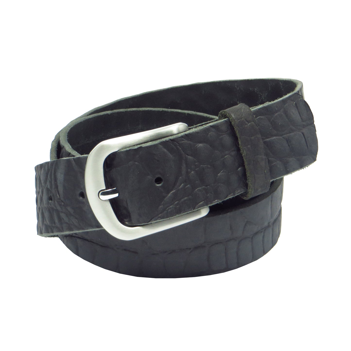 Ledergürtel 4 cm breit schwarz Büffelleder