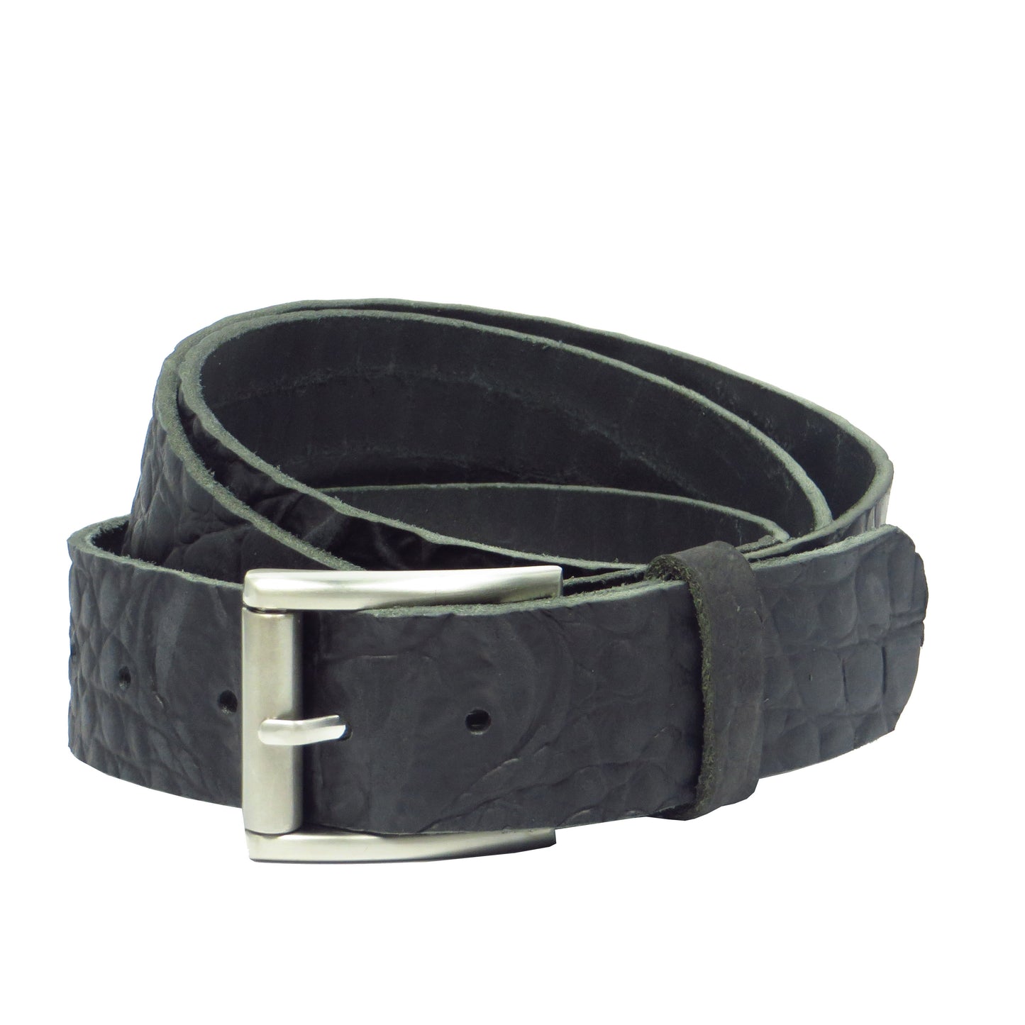 Ledergürtel 4 cm breit schwarz Büffelleder
