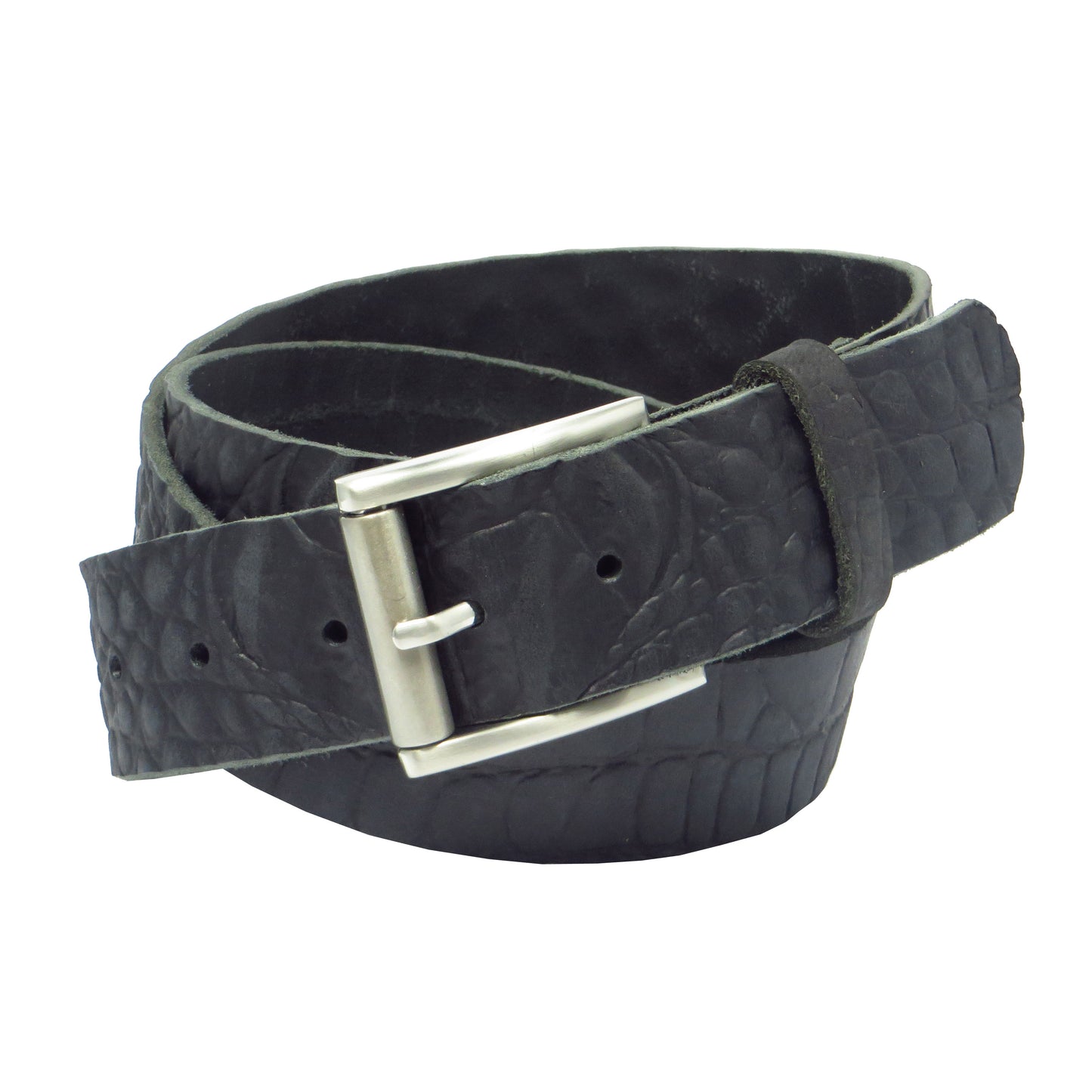 Ledergürtel 4 cm breit schwarz Büffelleder