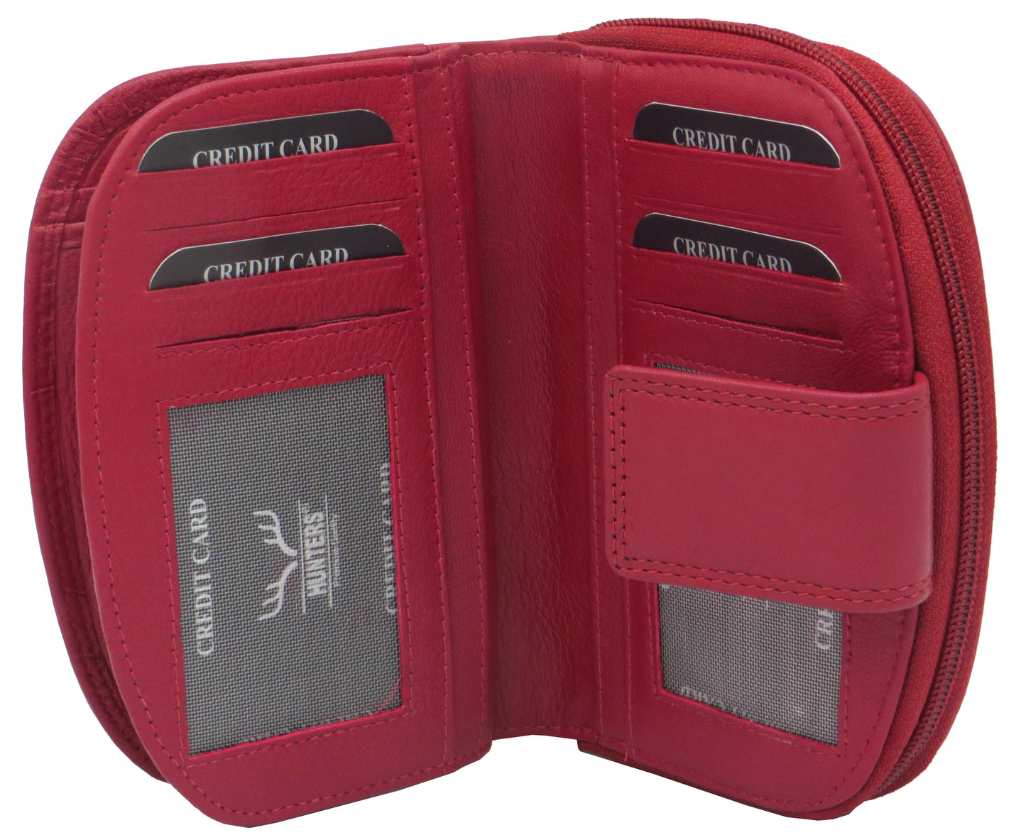 Geldbörse Portemonnaie für Damen dunkelrot Rindsleder mit RFID Schutz LW009