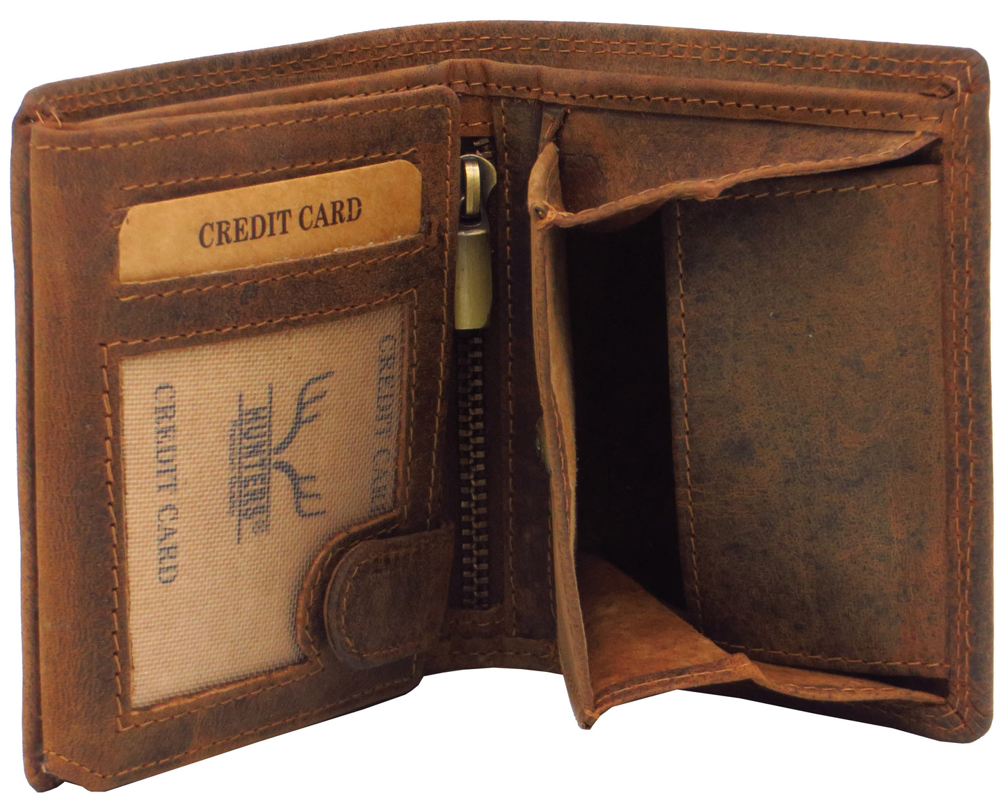 Geldbörse für Herren braun Büffelleder Hochformat mit RFID Diebstahlschutz NC-102-BHU