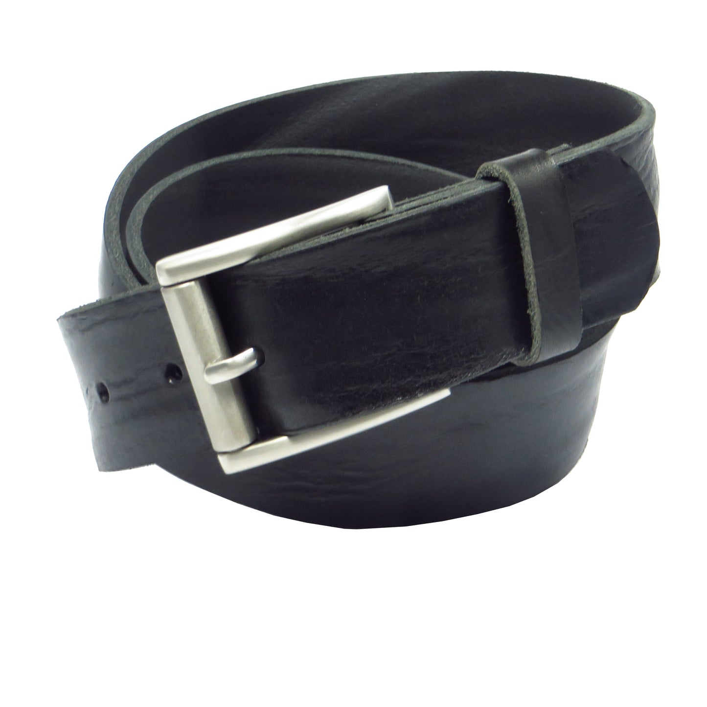 Ledergürtel 4 cm breit schwarz Rindsleder