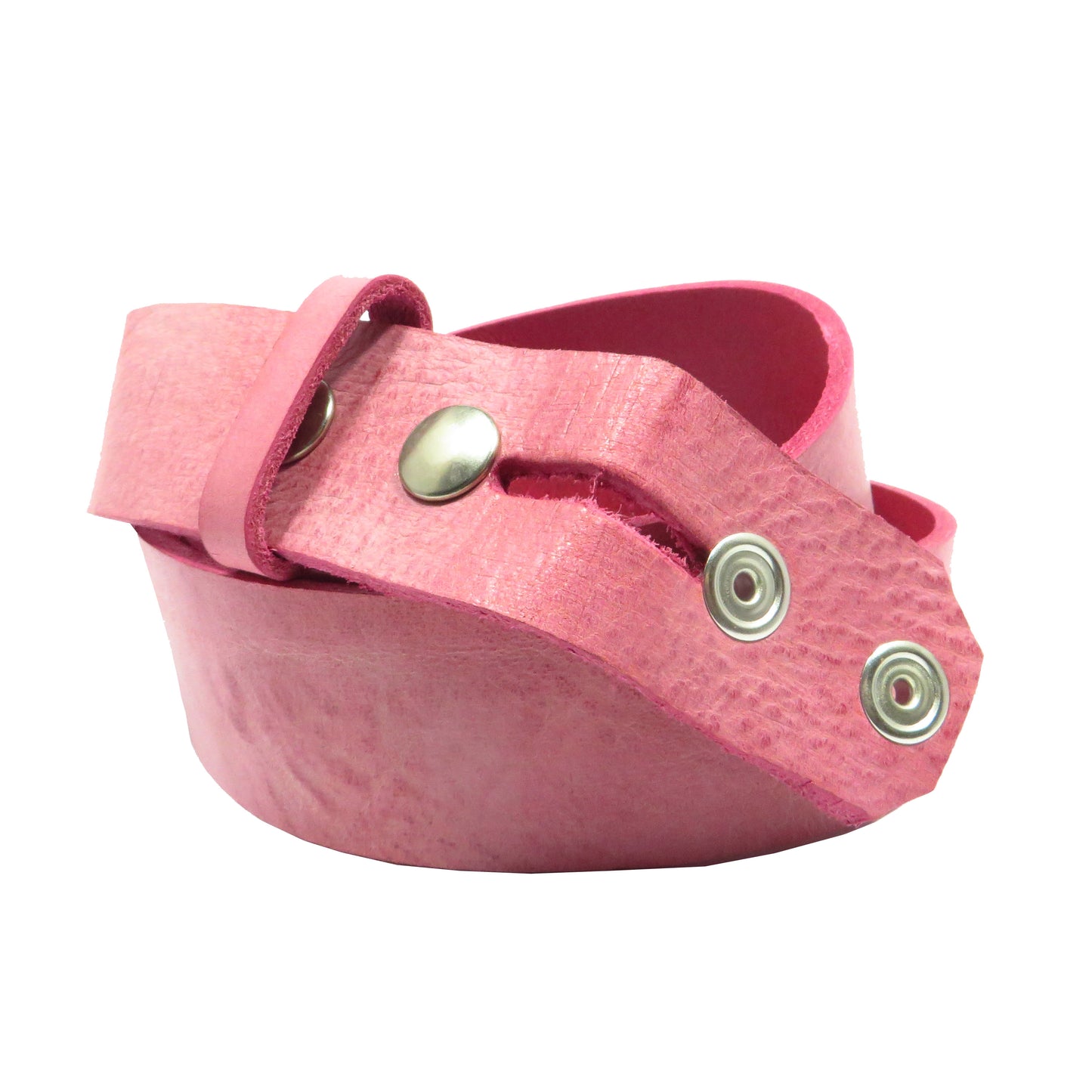 Wechselgürtel mit Druckknöpfe 4 cm breit pink Rindsleder