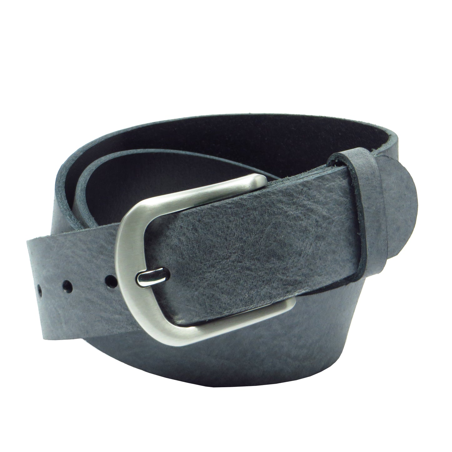 Ledergürtel 4 cm breit dunkelgrau Rindsleder
