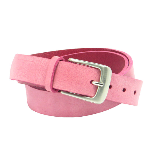 Pinker Rindsleder 3 cm breiter Ledergürtel für Damen Herren ca. 3 – 4 mm dickem Leder. Anzughose Jeans Rock Kleid Arbeitsgürtel Arbeitshose Damengürtel Herrengürtel in verschiedene Längen breiten und Farben erhältlich. Ledergürtel 2 cm breit 3 cm breite Ledergürtel 4 cm breite Gürtel und 5 cm breite Gürtel aus Rindsleder Büffelleder