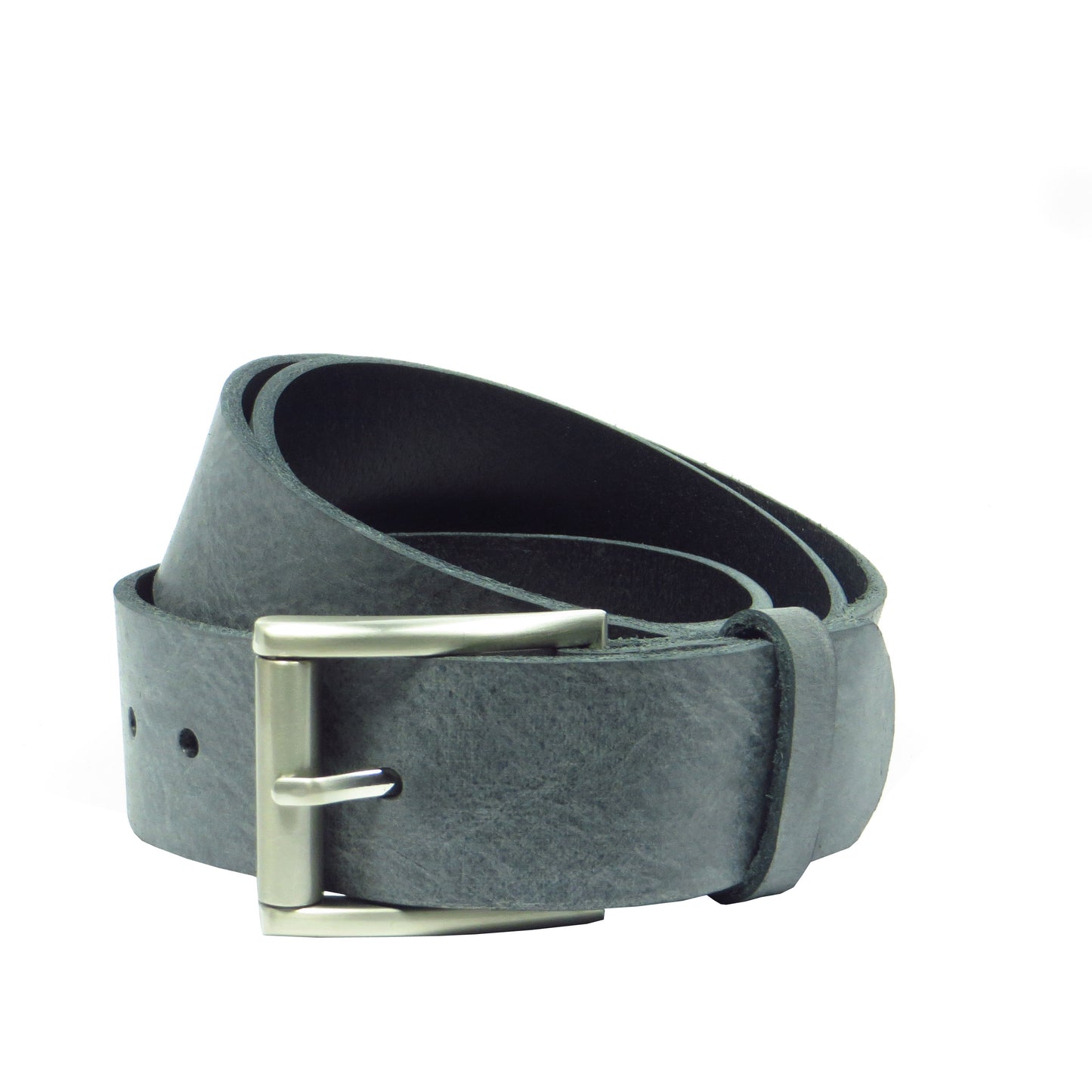 Ledergürtel 4 cm breit dunkelgrau Rindsleder