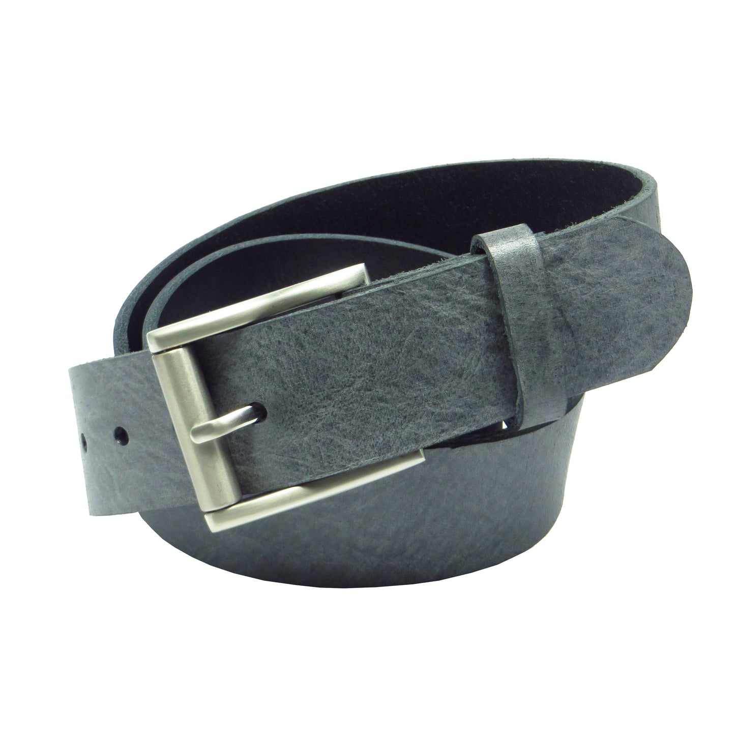 Ledergürtel 4 cm breit dunkelgrau Rindsleder