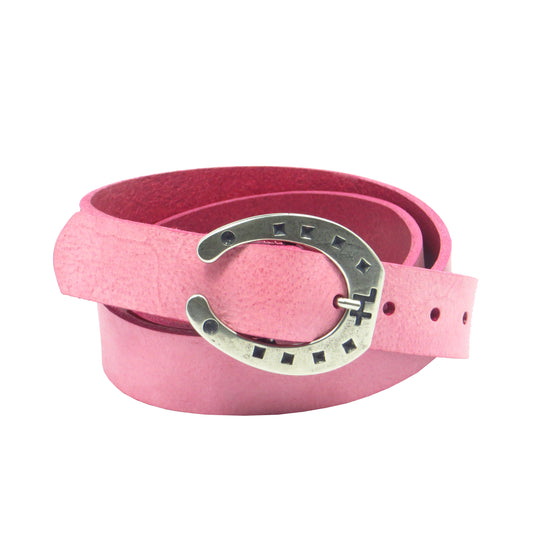 Pinker Rindsleder mit Hufeisenschnalle 3 cm breiter Ledergürtel für Damen Herren ca. 3 – 4 mm dickem Leder. Anzughose Jeans Rock Kleid Arbeitsgürtel Arbeitshose Damengürtel Herrengürtel in verschiedene Längen breiten und Farben erhältlich. Ledergürtel 2 cm breit 3 cm breite Ledergürtel 4 cm breite Gürtel und 5 cm breite Gürtel aus Rindsleder Büffelleder