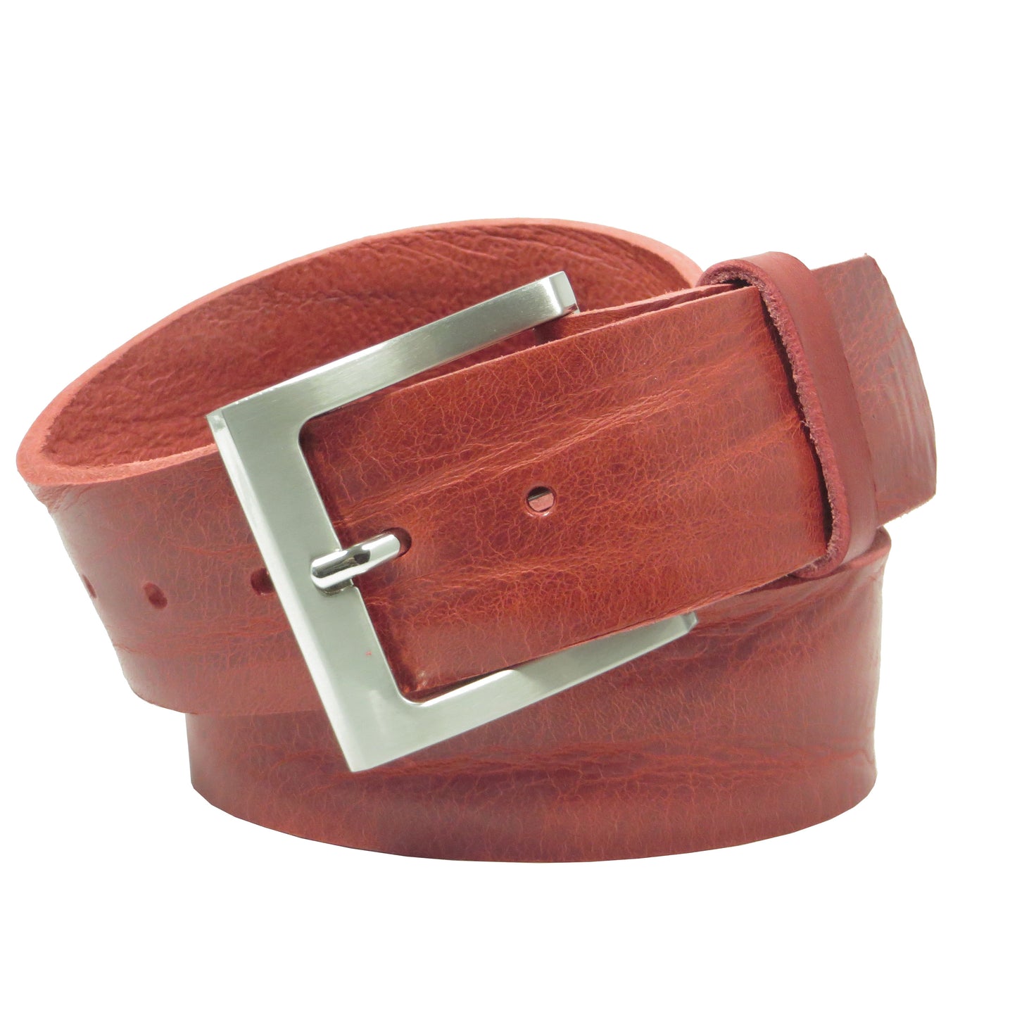 Ledergürtel 4 cm breit rot Rindsleder