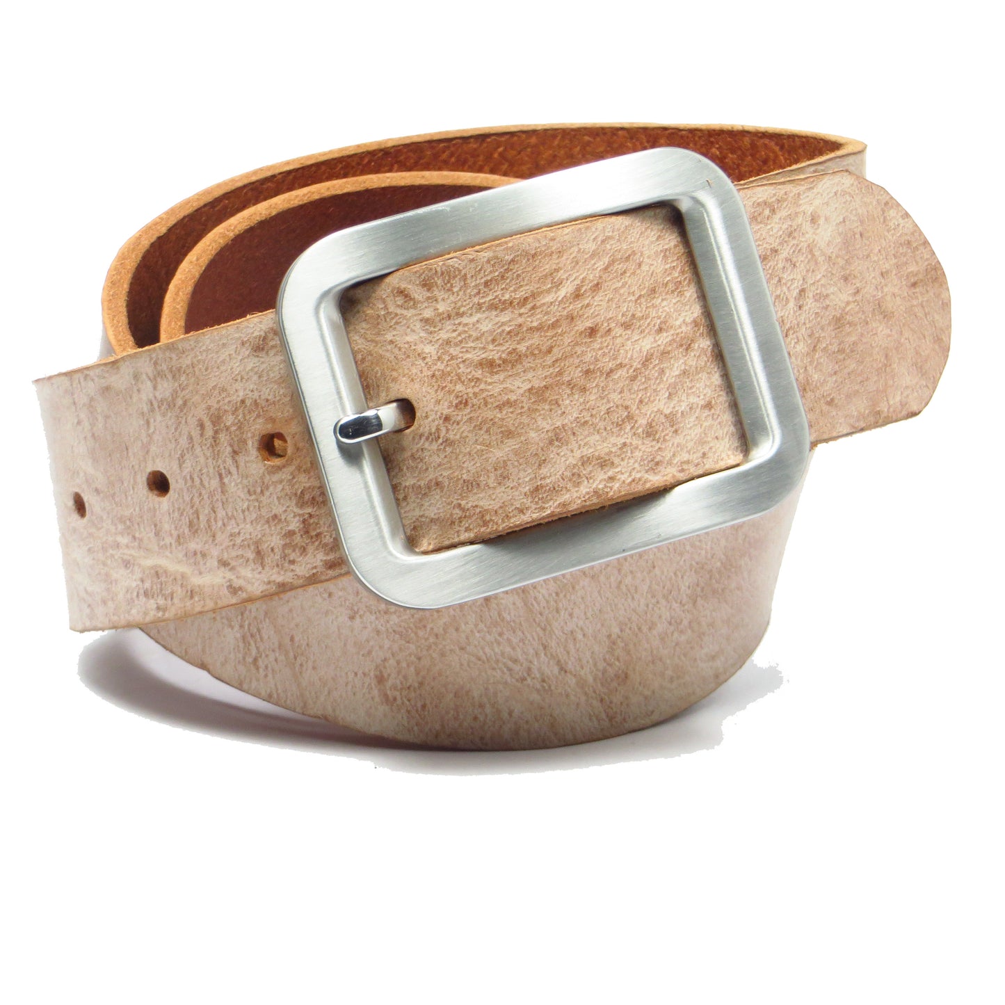 Ledergürtel 4 cm breit rosa Rindsleder
