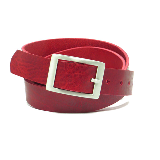 Roter Büffelleder 3 cm breiter Ledergürtel für Damen Herren ca. 3 – 4 mm dickem Leder. Anzughose Jeans Rock Kleid Arbeitsgürtel Arbeitshose Damengürtel Herrengürtel in verschiedene Längen breiten und Farben erhältlich. Ledergürtel 2 cm breit 3 cm breite Ledergürtel 4 cm breite Gürtel und 5 cm breite Gürtel aus Rindsleder Büffelleder