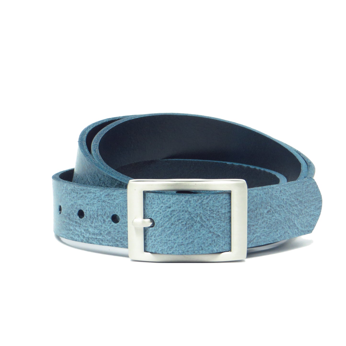 Ledergürtel 3 cm breit Jeans blau Rindsleder