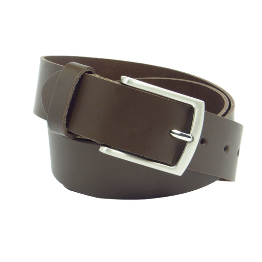 Ledergürtel 4 cm breit dunkelbraun aus feinem Rindsleder