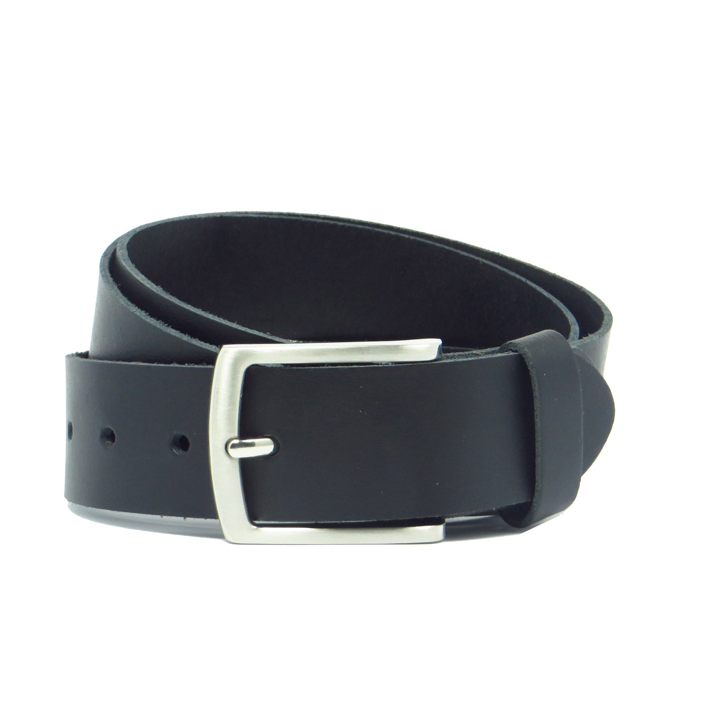 Ledergürtel 4 cm breit schwarz aus feinem Rindsleder