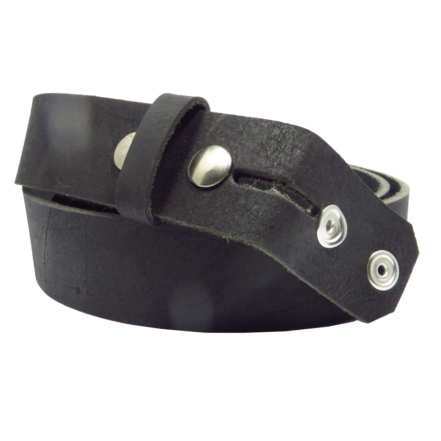 Wechselgürtel mit Druckknöpfe 4 cm breit schwarz Büffelleder