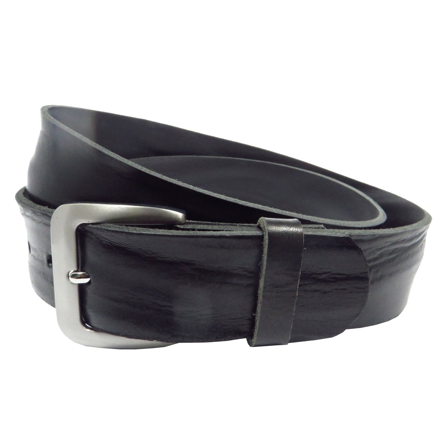 Ledergürtel 4 cm breit schwarz Rindsleder