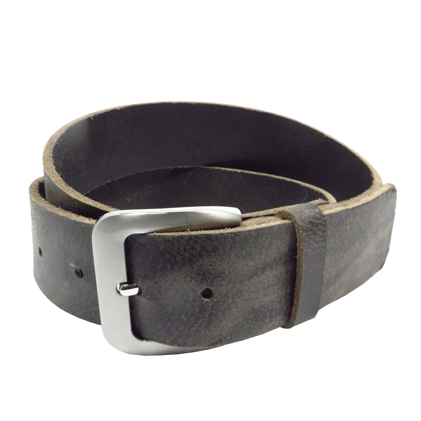 Ledergürtel 4 cm breit grau Büffelleder