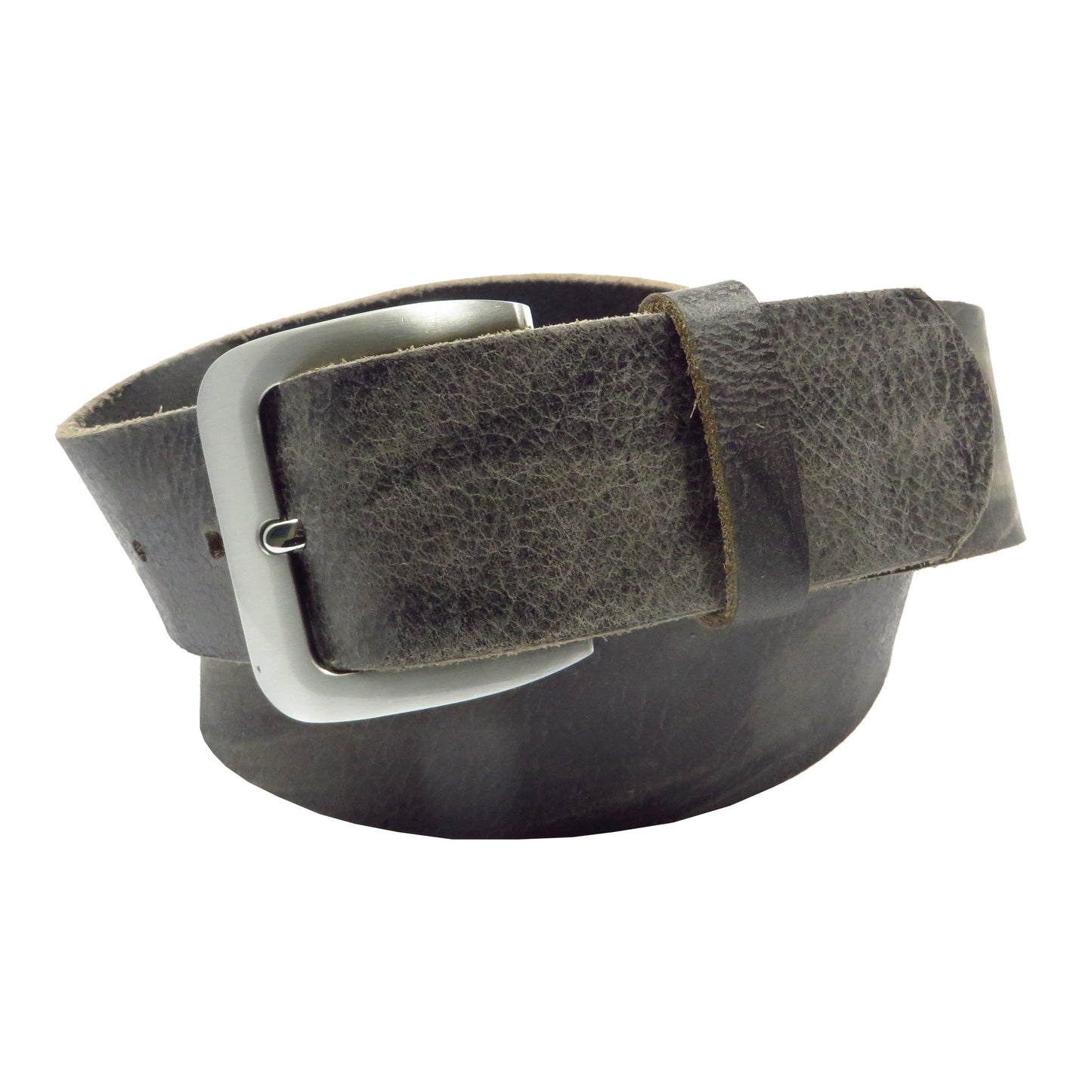 Ledergürtel 4 cm breit grau Büffelleder