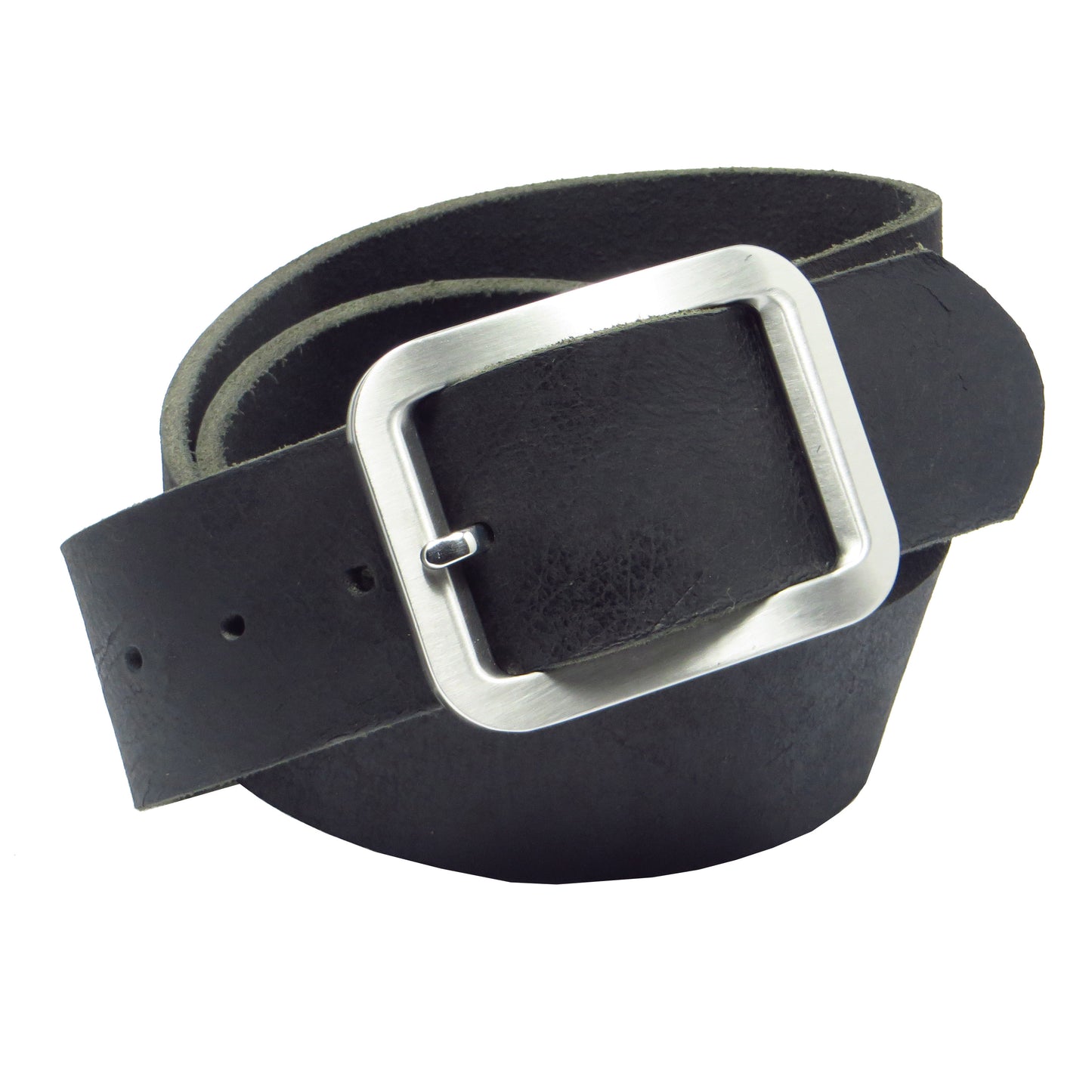 Ledergürtel 4 cm breit schwarz Büffelleder